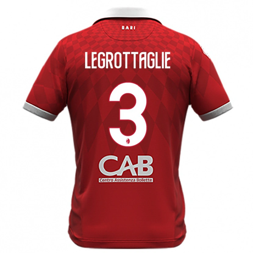 DanxenキッズUmberto Legrottaglie#3赤と白アウェイシャツ2025/26ジャージーユニフォーム