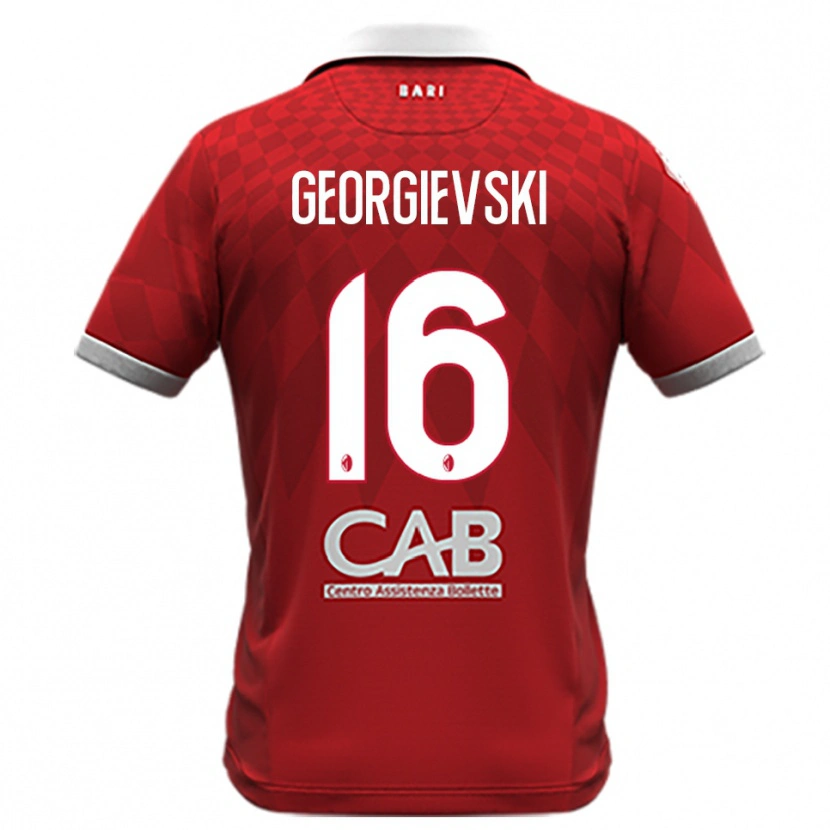 DanxenキッズToma Georgievski#16赤と白アウェイシャツ2025/26ジャージーユニフォーム