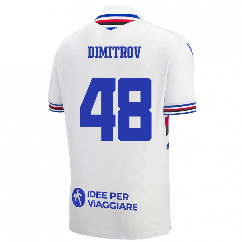 DanxenキッズMartin Dimitrov#48白、青、赤アウェイシャツ2025/26ジャージーユニフォーム