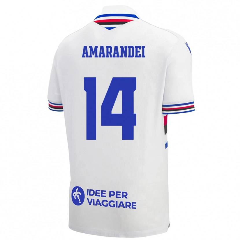 DanxenキッズȘtefan Amarandei#14白、青、赤アウェイシャツ2025/26ジャージーユニフォーム