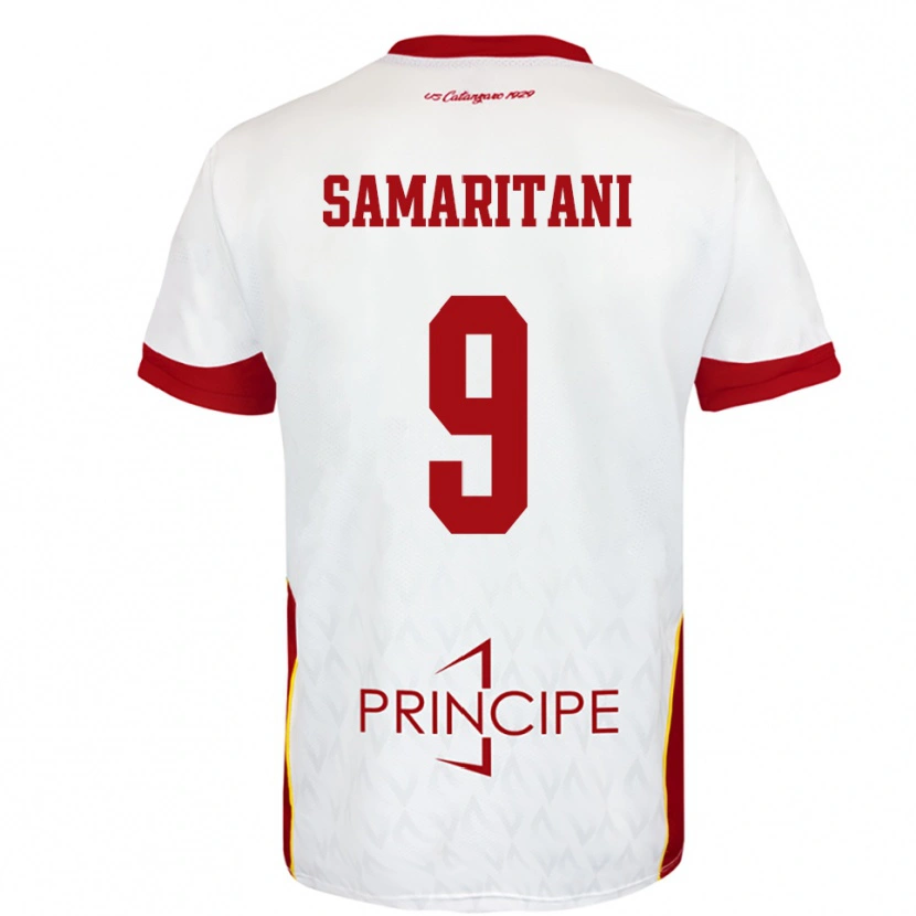 DanxenキッズCristian Samaritani#9白と赤アウェイシャツ2025/26ジャージーユニフォーム