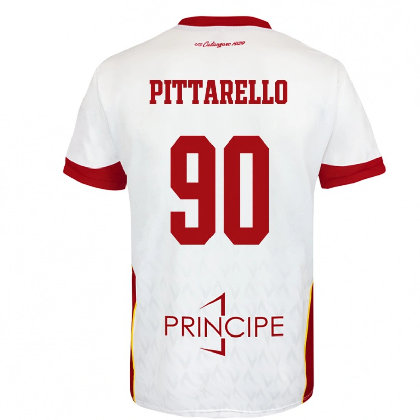 DanxenキッズFilippo Pittarello#90白と赤アウェイシャツ2025/26ジャージーユニフォーム