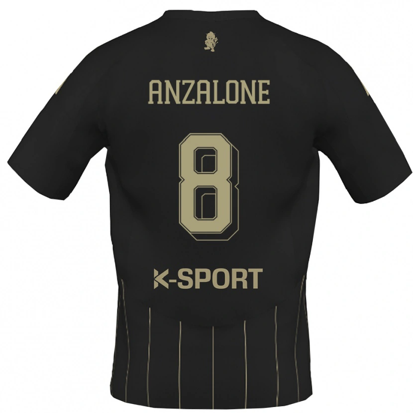 DanxenキッズMattia Anzalone#8グレー 白アウェイシャツ2025/26ジャージーユニフォーム