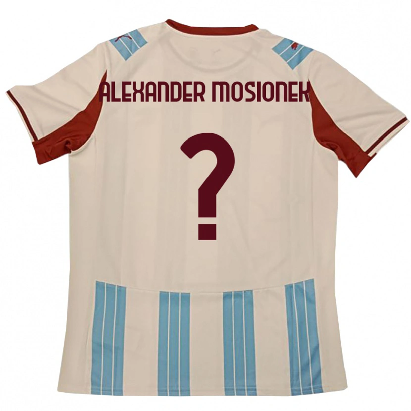 DanxenキッズKamil Alexander Mosionek#0水色と白アウェイシャツ2025/26ジャージーユニフォーム