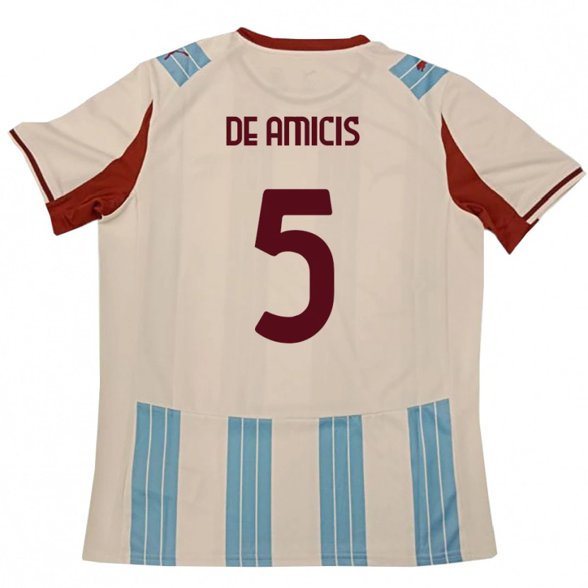 DanxenキッズChristian De Amicis#5水色と白アウェイシャツ2025/26ジャージーユニフォーム