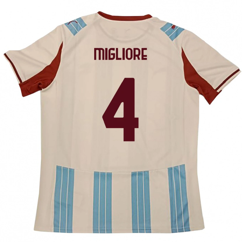 DanxenキッズLorenzo Migliore#4水色と白アウェイシャツ2025/26ジャージーユニフォーム