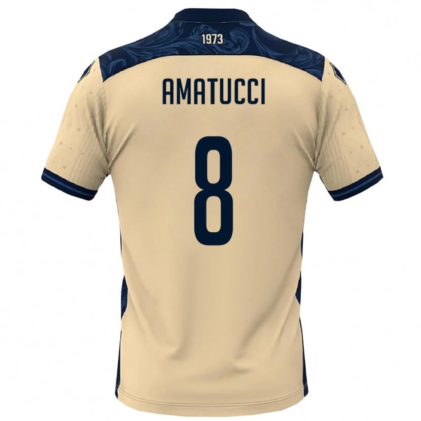 DanxenキッズFrancesco Amatucci#8白と紺アウェイシャツ2025/26ジャージーユニフォーム