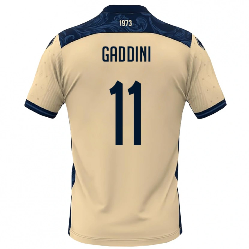 DanxenキッズMattia Gaddini#11白と紺アウェイシャツ2025/26ジャージーユニフォーム