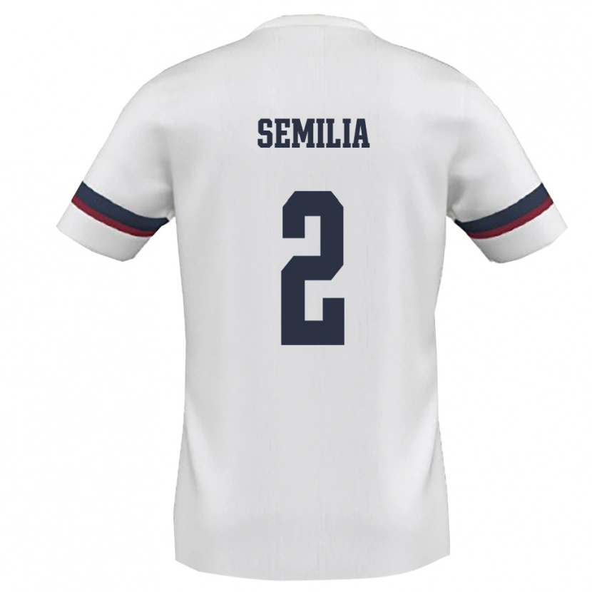 DanxenキッズCristian Semilia#2白と赤アウェイシャツ2025/26ジャージーユニフォーム