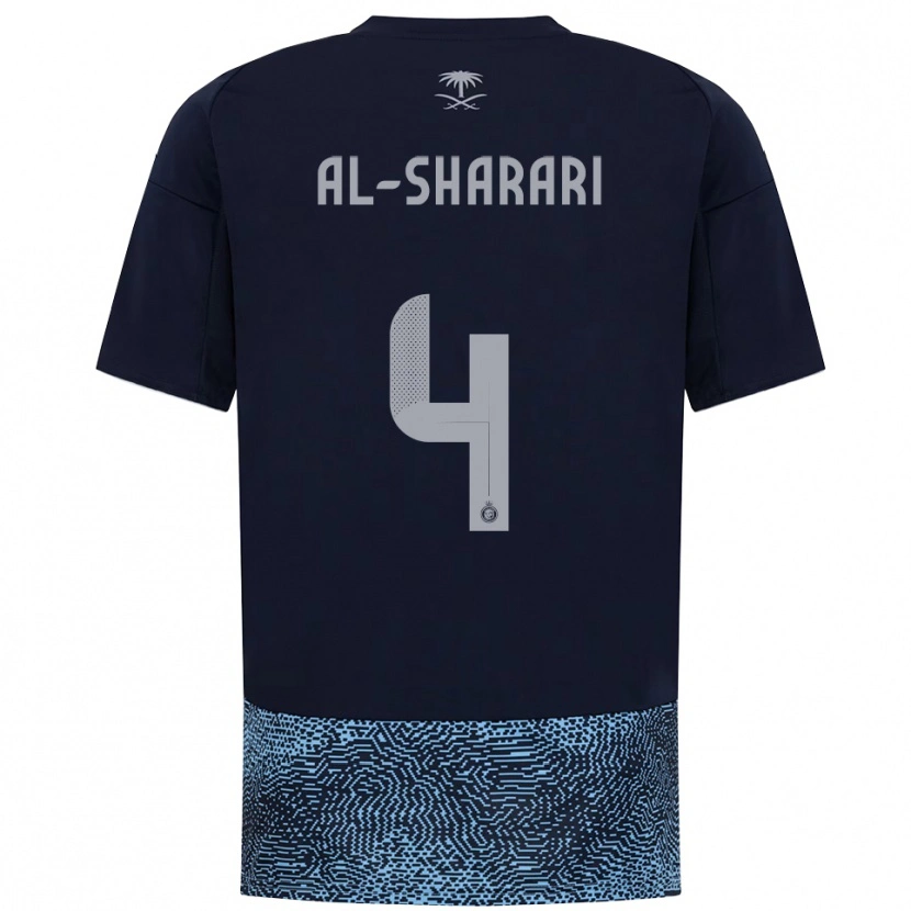 DanxenキッズNader Al-Sharari#4紺と水色アウェイシャツ2025/26ジャージーユニフォーム