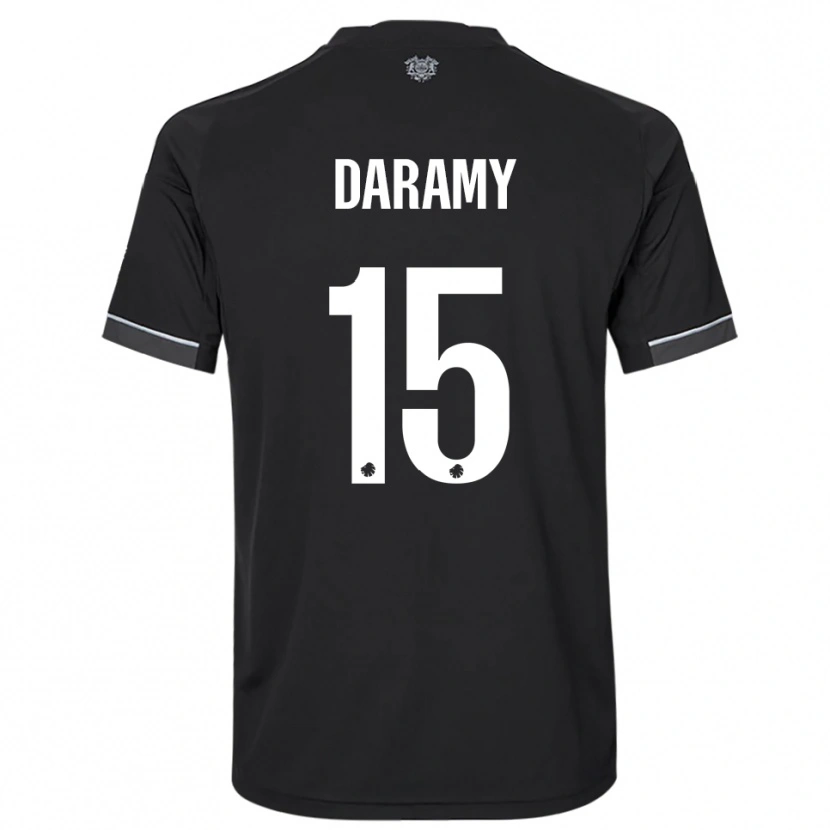 DanxenキッズAbdul Daramy#15黒と白アウェイシャツ2025/26ジャージーユニフォーム