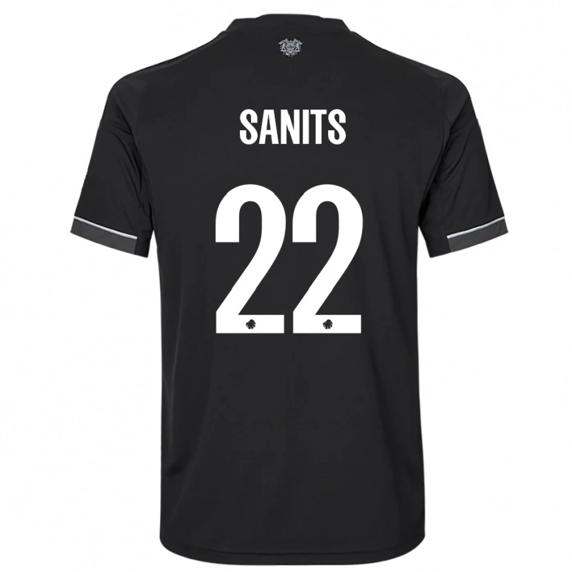 DanxenキッズDimitri Sanits#22黒と白アウェイシャツ2025/26ジャージーユニフォーム