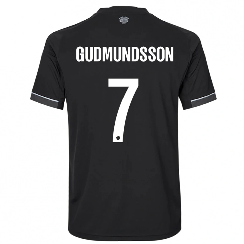 DanxenキッズGaldur Gudmundsson#7黒と白アウェイシャツ2025/26ジャージーユニフォーム
