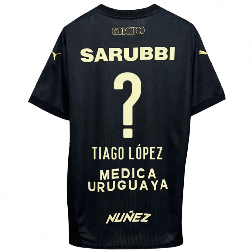 DanxenキッズTiago López#0黒と金色アウェイシャツ2025/26ジャージーユニフォーム