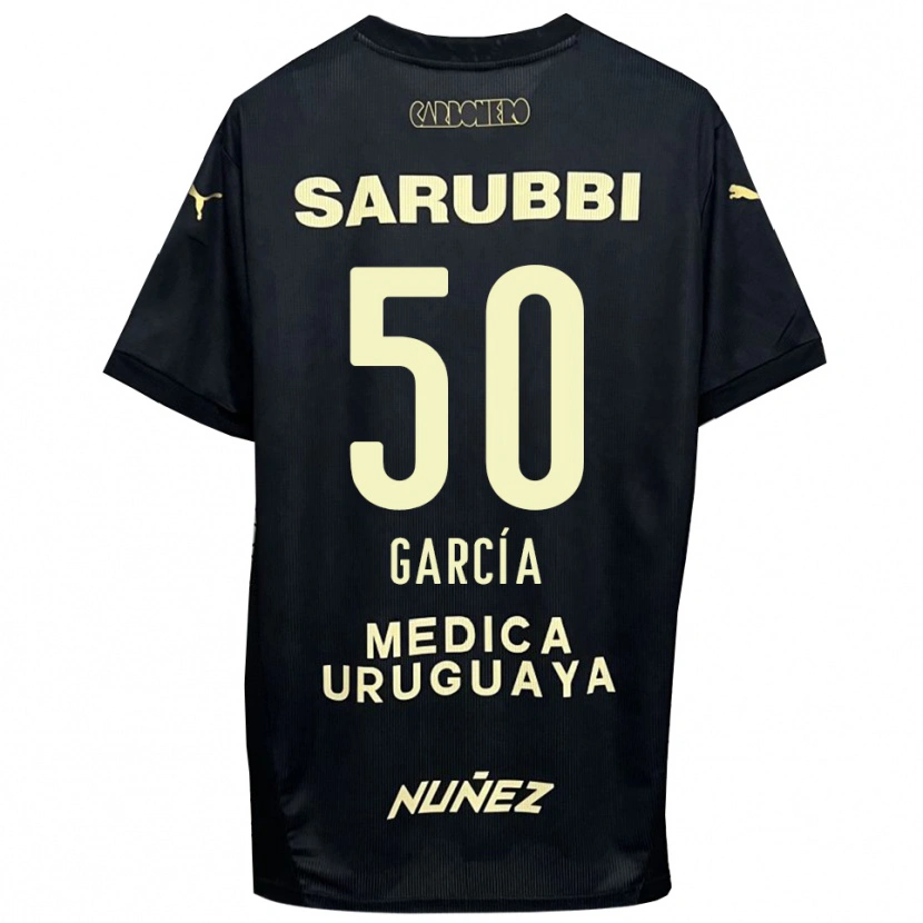 DanxenキッズDiego García#50黒と金色アウェイシャツ2025/26ジャージーユニフォーム