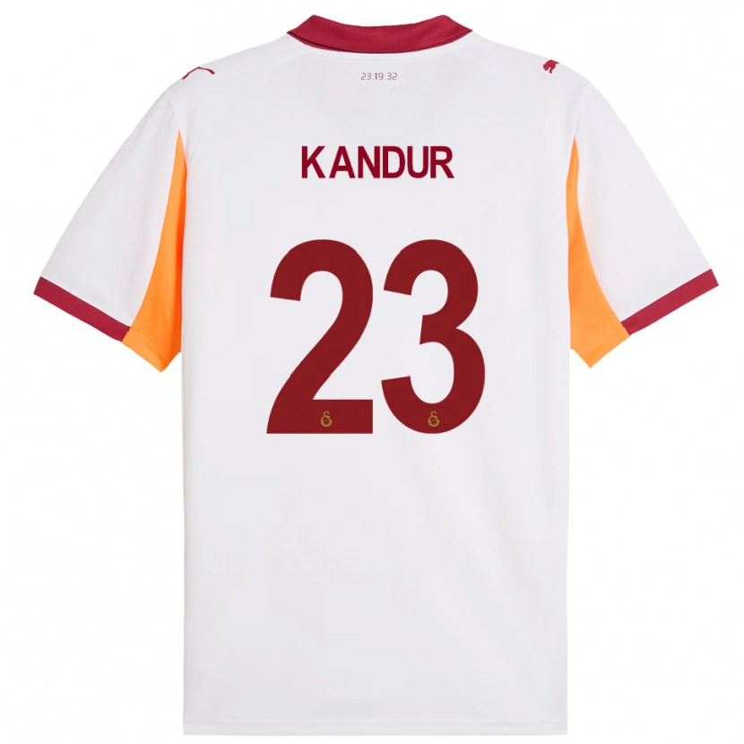 DanxenキッズMüge Kandur#23白と赤アウェイシャツ2025/26ジャージーユニフォーム