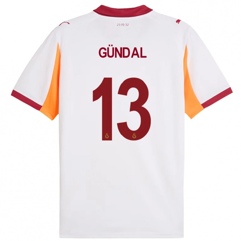 DanxenキッズEfe Gündal#13白と赤アウェイシャツ2025/26ジャージーユニフォーム