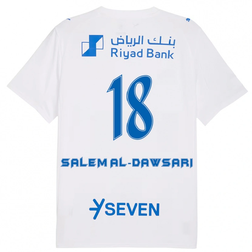 DanxenキッズNawaf Salem Al-Dawsari#18白と青アウェイシャツ2025/26ジャージーユニフォーム