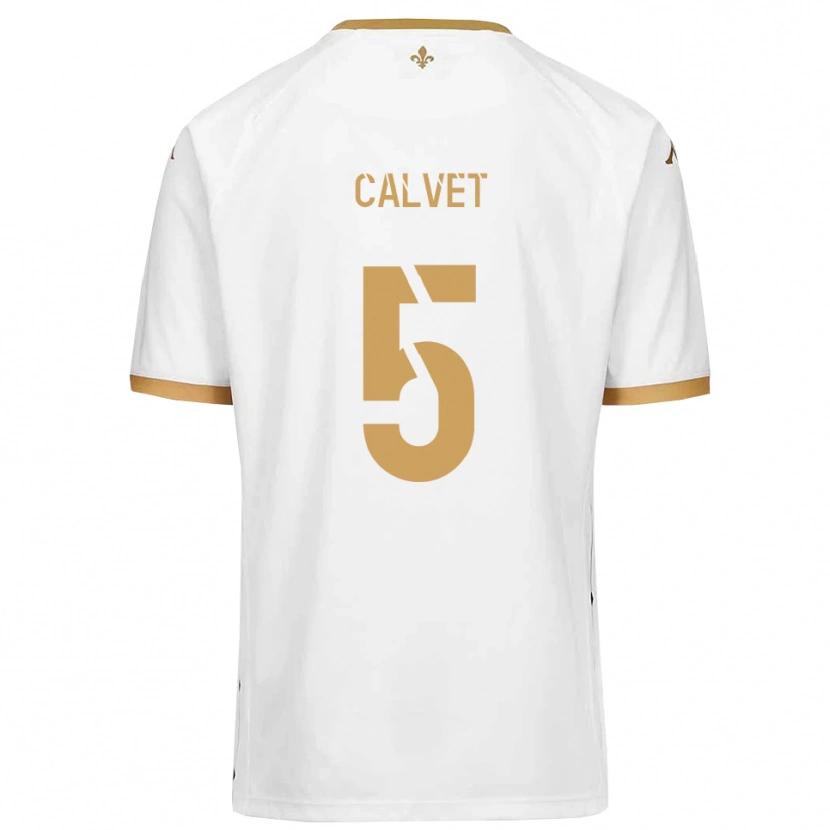 DanxenキッズRaphaël Calvet#5白 金アウェイシャツ2025/26ジャージーユニフォーム