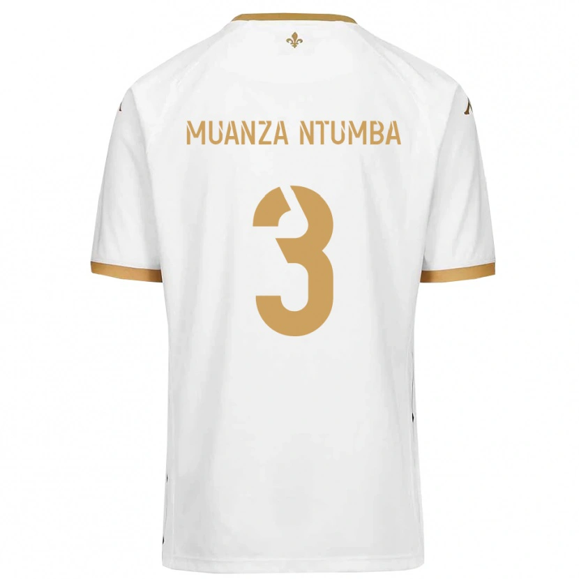 DanxenキッズOlivier Muanza Ntumba#3白 金アウェイシャツ2025/26ジャージーユニフォーム