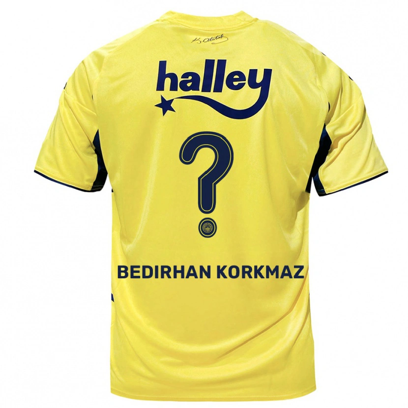 DanxenキッズYağız Bedirhan Korkmaz#0黄色と紺アウェイシャツ2025/26ジャージーユニフォーム