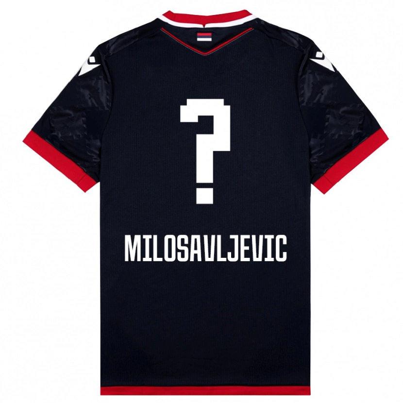 DanxenキッズMihajlo Milosavljevic#0黒と赤アウェイシャツ2025/26ジャージーユニフォーム