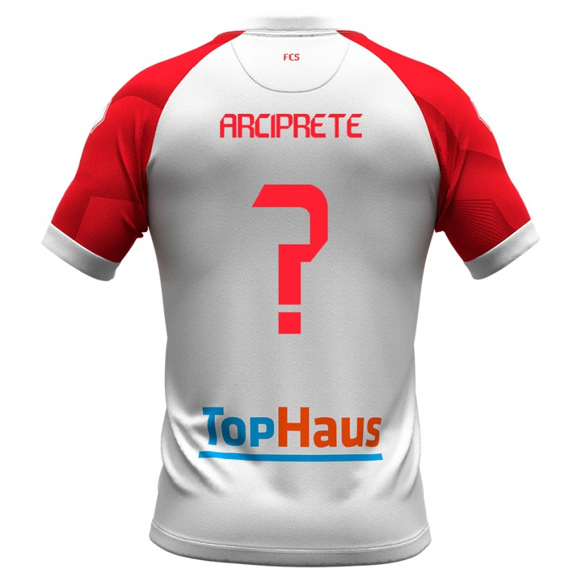 DanxenメンズValerio Arciprete#0白 赤ホームシャツ2025/26ジャージーユニフォーム