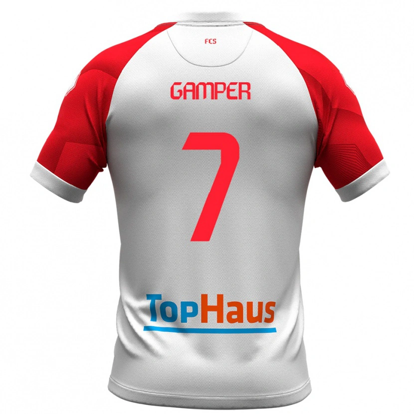 DanxenメンズHannes Gamper#7白 赤ホームシャツ2025/26ジャージーユニフォーム