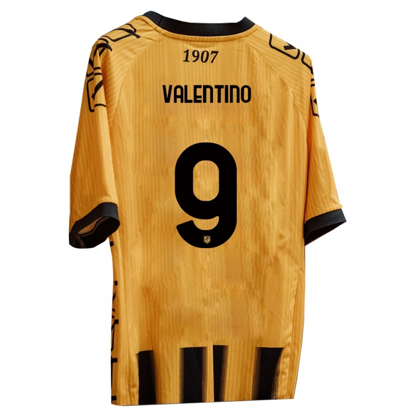 DanxenメンズAntonio Valentino#9黄 黒ホームシャツ2025/26ジャージーユニフォーム