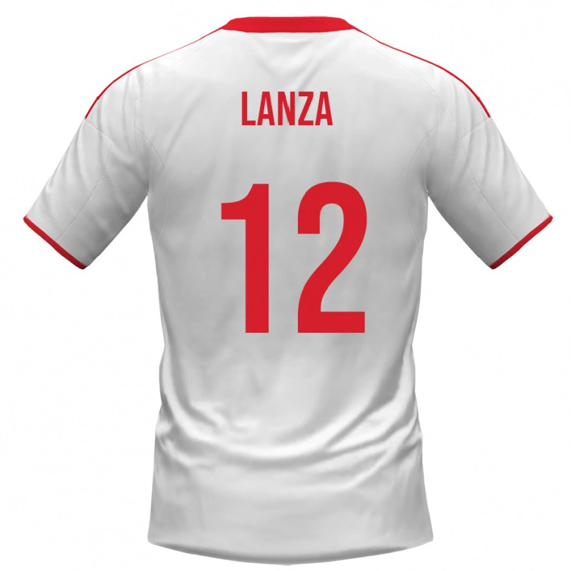 DanxenメンズCesare Lanza#12白と赤ホームシャツ2025/26ジャージーユニフォーム