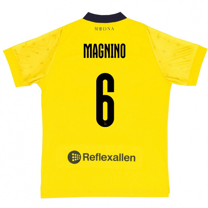DanxenメンズLuca Magnino#6黄色と紺ホームシャツ2025/26ジャージーユニフォーム