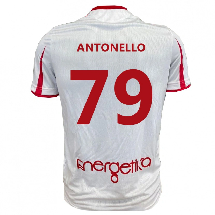 DanxenメンズAndrea Antonello#79白と赤ホームシャツ2025/26ジャージーユニフォーム