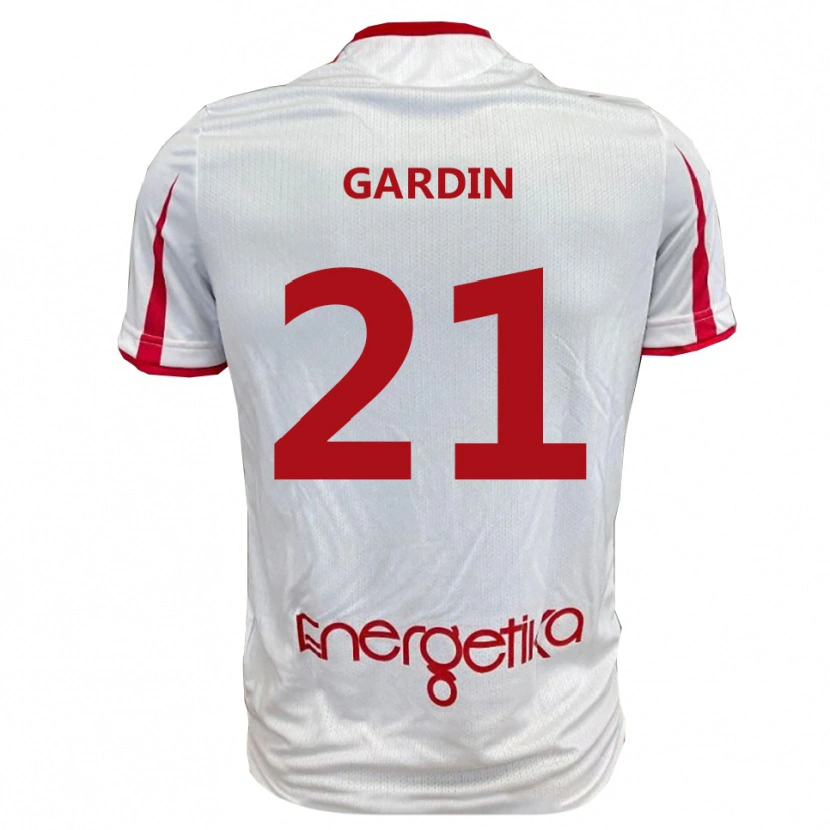 DanxenメンズMattia Gardin#21白と赤ホームシャツ2025/26ジャージーユニフォーム
