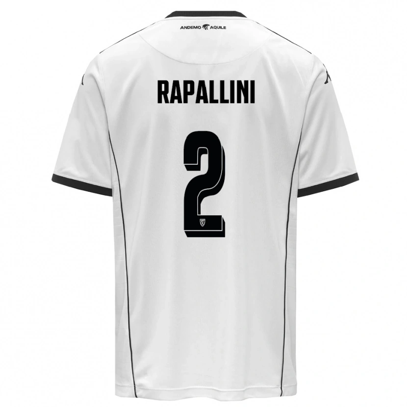 DanxenメンズAndrea Rapallini#2白と黒ホームシャツ2025/26ジャージーユニフォーム