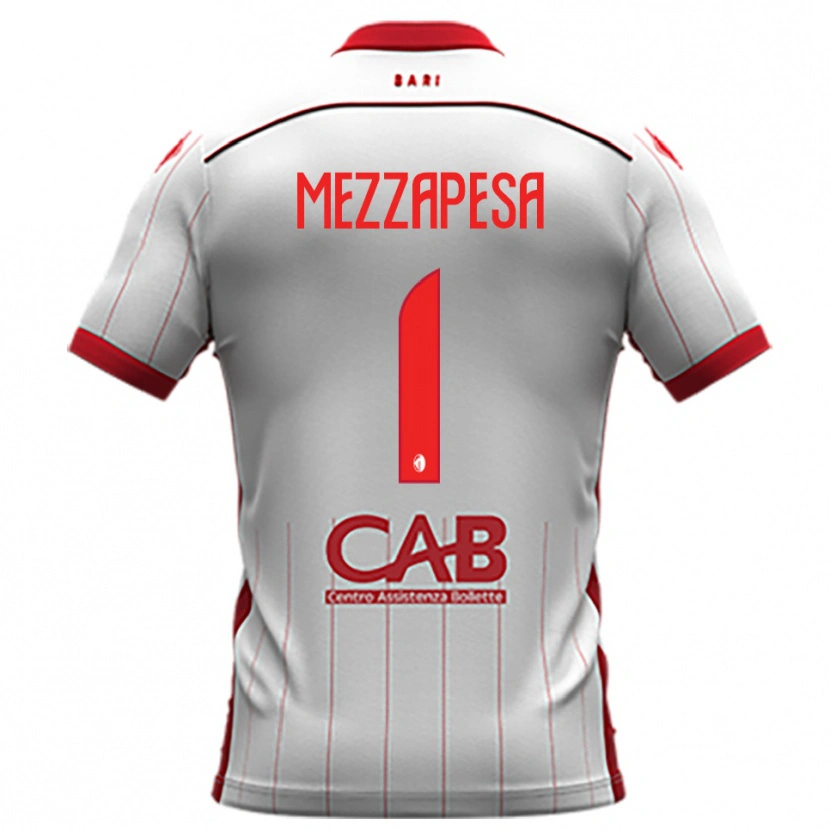 DanxenメンズAlessandro Mezzapesa#1白と赤ホームシャツ2025/26ジャージーユニフォーム