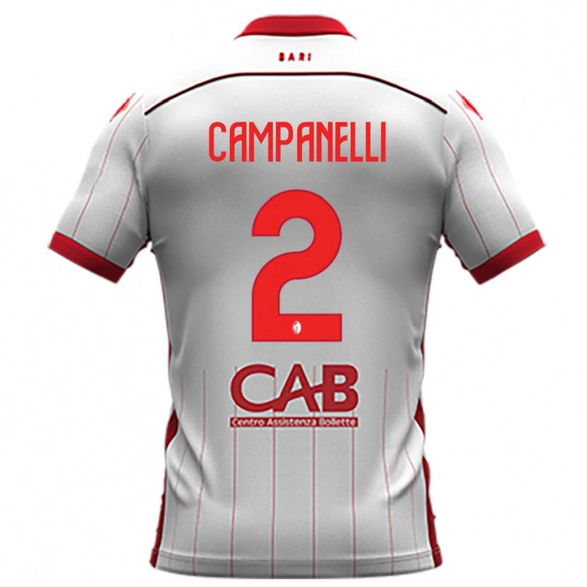 DanxenメンズAlessio Campanelli#2白と赤ホームシャツ2025/26ジャージーユニフォーム
