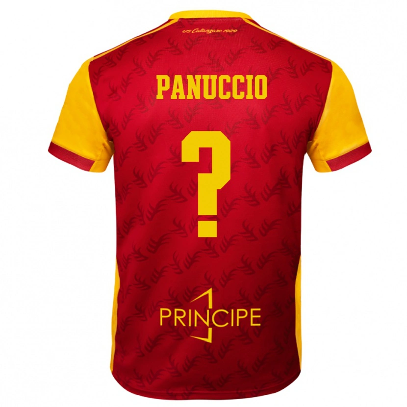 DanxenメンズGiovanni Panuccio#0黄色と赤ホームシャツ2025/26ジャージーユニフォーム