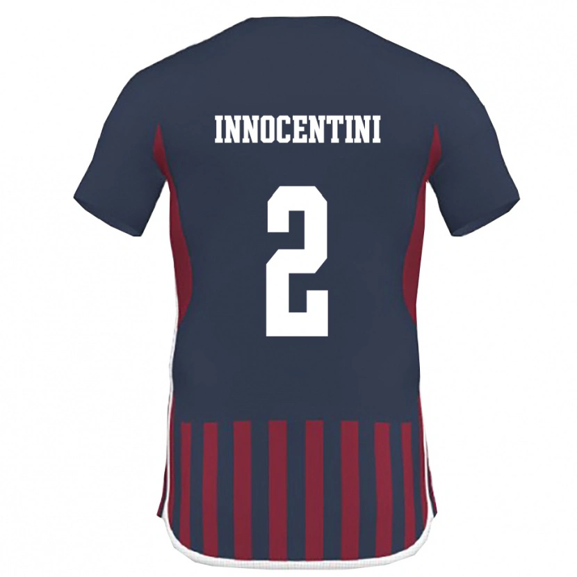 DanxenメンズFrancesco Innocentini#2紺と赤ホームシャツ2025/26ジャージーユニフォーム