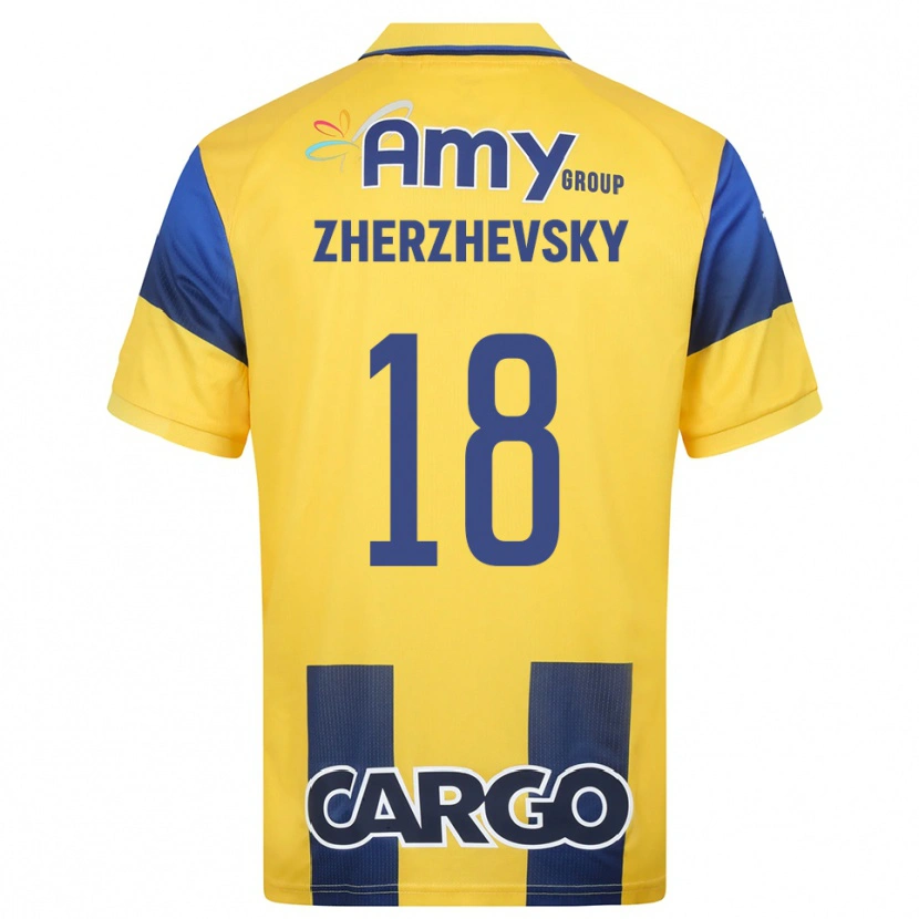 DanxenメンズRoy Zherzhevsky#18黄色と紺ホームシャツ2025/26ジャージーユニフォーム