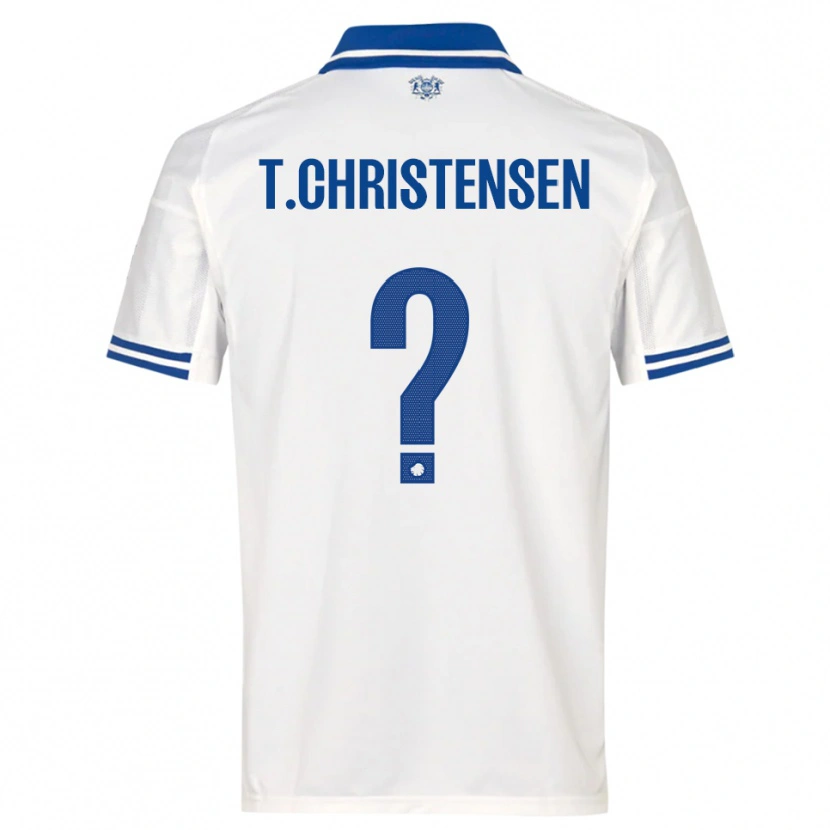 DanxenメンズTristan Christensen#0白と青ホームシャツ2025/26ジャージーユニフォーム