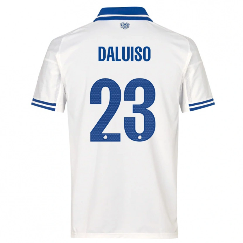 DanxenメンズChristoffer Daluiso#23白と青ホームシャツ2025/26ジャージーユニフォーム