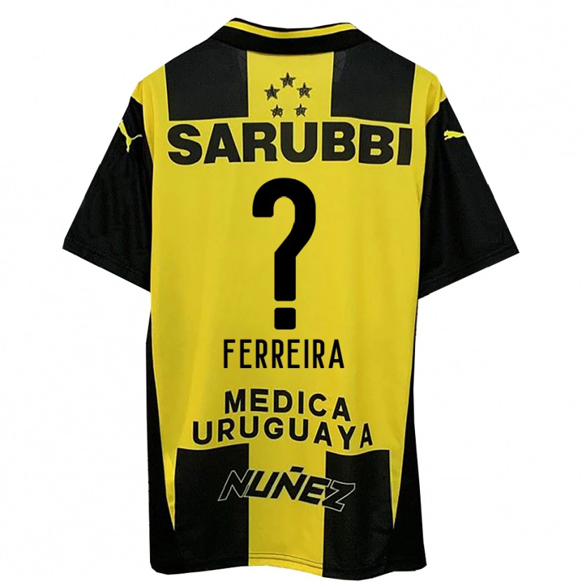DanxenメンズMatías Ferreira#0黄色と黒ホームシャツ2025/26ジャージーユニフォーム