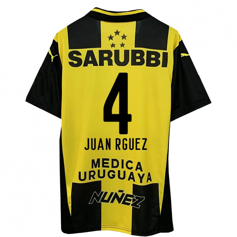 DanxenメンズJuan Rodríguez#4黄色と黒ホームシャツ2025/26ジャージーユニフォーム