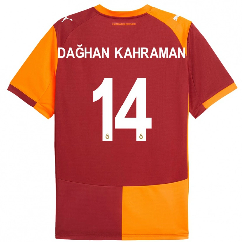 DanxenメンズYusuf Dağhan Kahraman#14赤とオレンジホームシャツ2025/26ジャージーユニフォーム