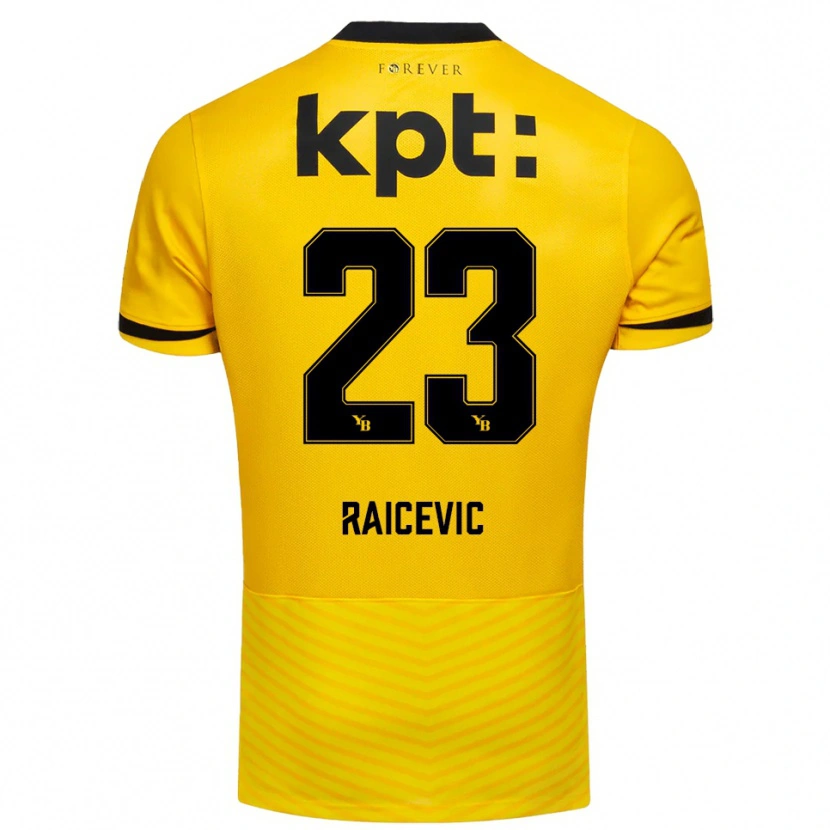 DanxenメンズStevan Raicevic#23黄色と黒ホームシャツ2025/26ジャージーユニフォーム