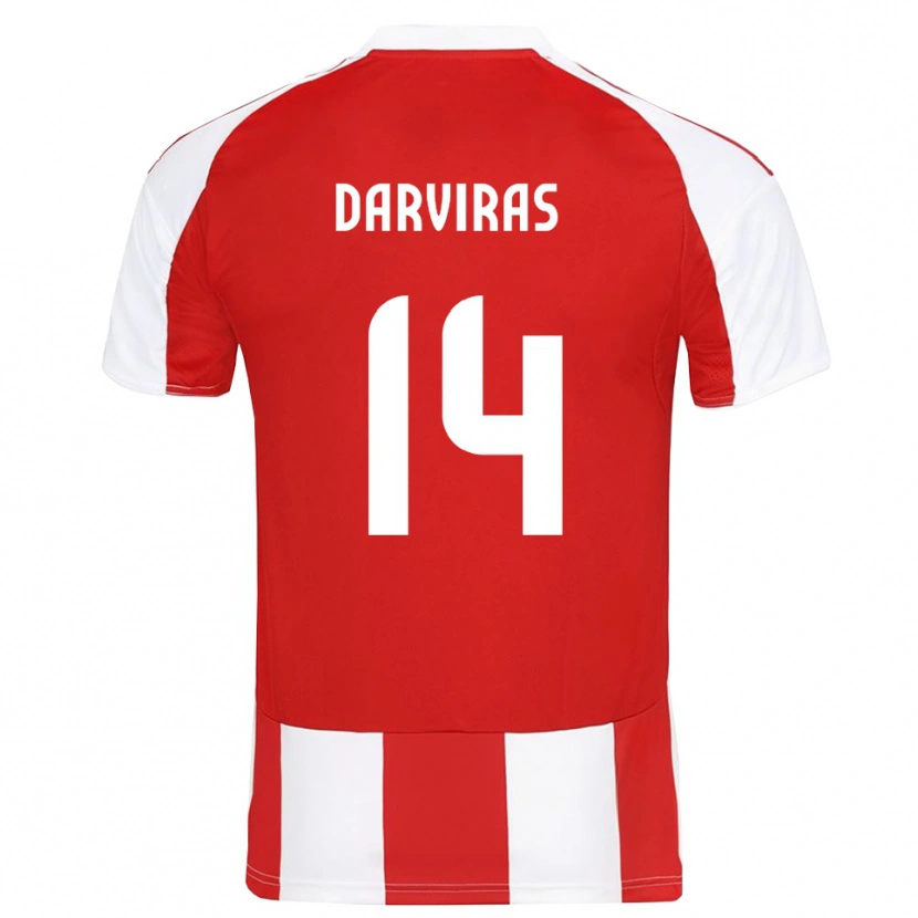 DanxenメンズChristos Darviras#14赤と白ホームシャツ2025/26ジャージーユニフォーム
