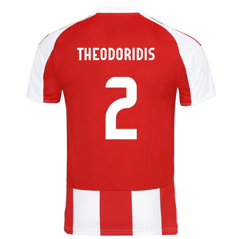DanxenメンズAlexios Theodoridis#2赤と白ホームシャツ2025/26ジャージーユニフォーム