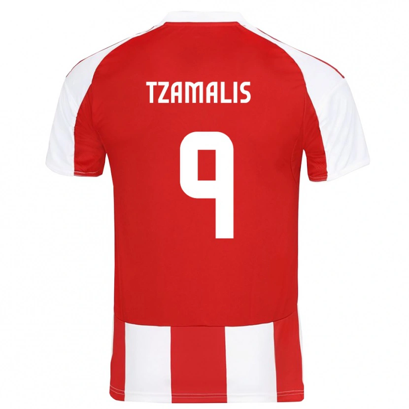 DanxenメンズAlexandros Tzamalis#9赤と白ホームシャツ2025/26ジャージーユニフォーム