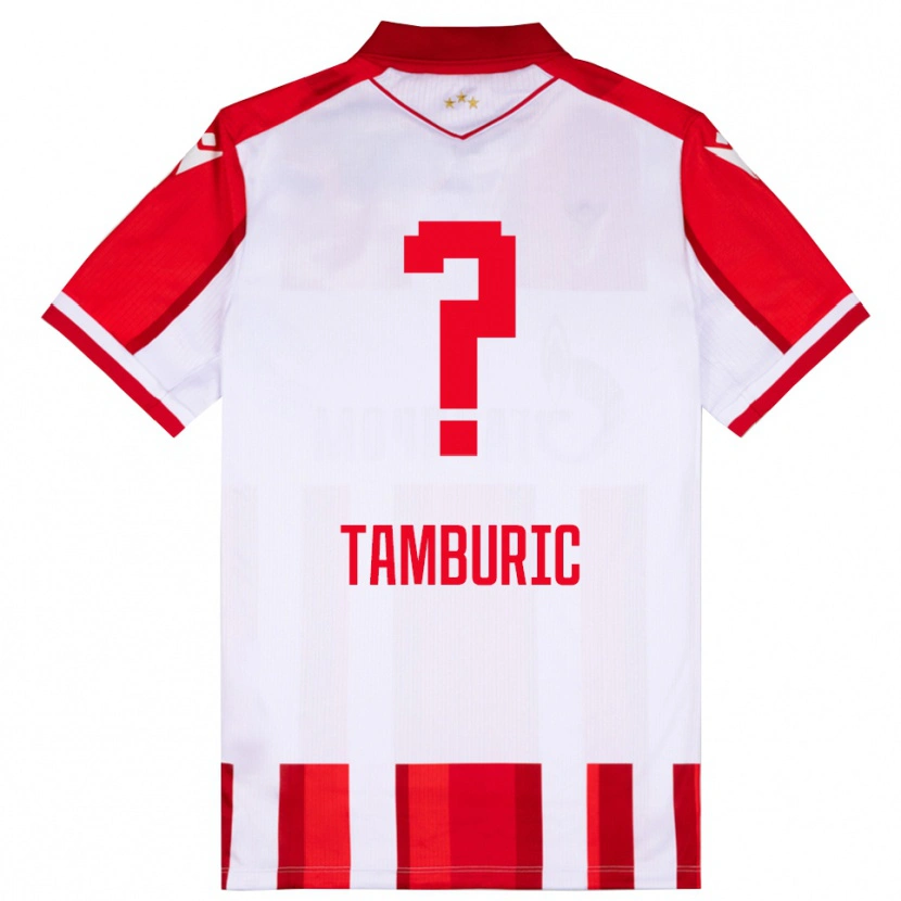 DanxenメンズVukasin Tamburic#0赤と白ホームシャツ2025/26ジャージーユニフォーム