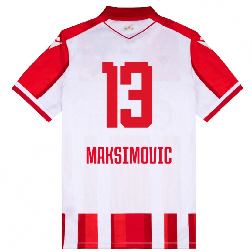 DanxenメンズFilip Maksimovic#13赤と白ホームシャツ2025/26ジャージーユニフォーム